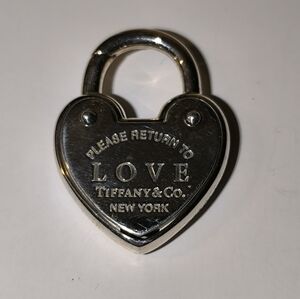 Tiffany's Heart Arc Lock "Please Return To LOVE" Sterling Silver Charm Pendant